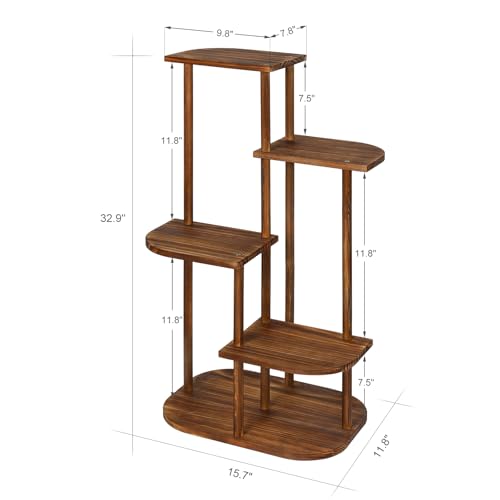 5 Tier Wood Plant Stand B575164