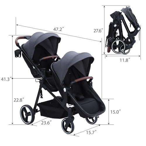 Light Gray Double Stroller E170