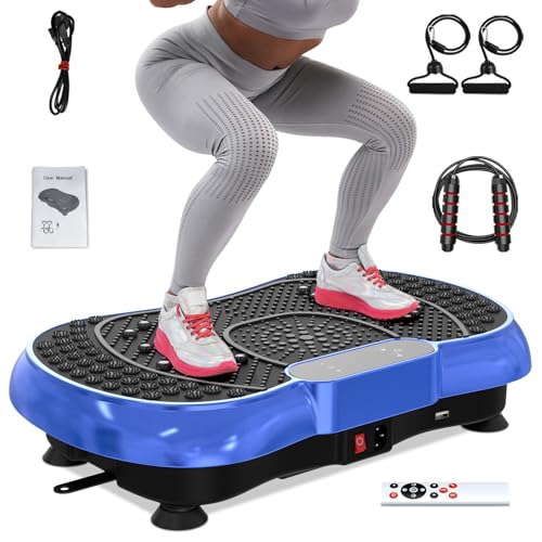 100-Speed Vibration Platform Exercise Machine with Bluetooth Speaker, Remote, Bands, 450 lbs Capacity P946508