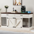 White 2 Drawer Wooden Dog Crate S164498