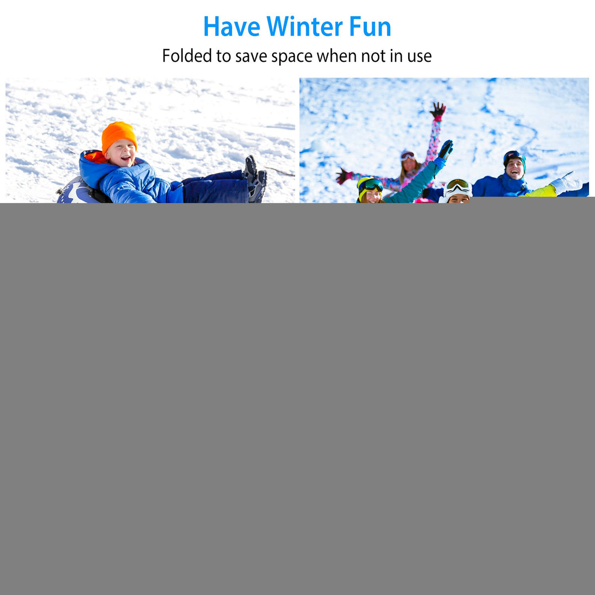 Blue 47 Inch Inflatable Snow Sled with Handles C692
