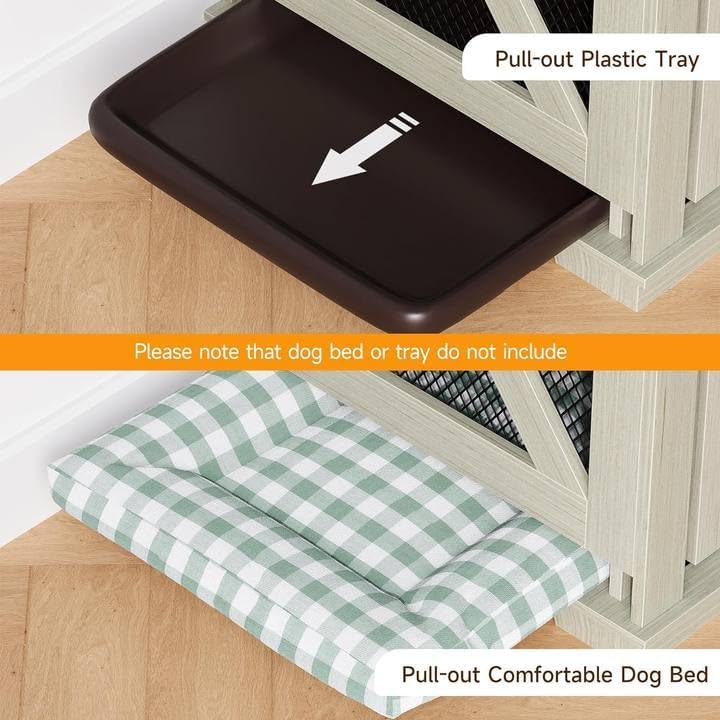71" Dog Crate with 3 Storage Drawers & Removable Divider N237611