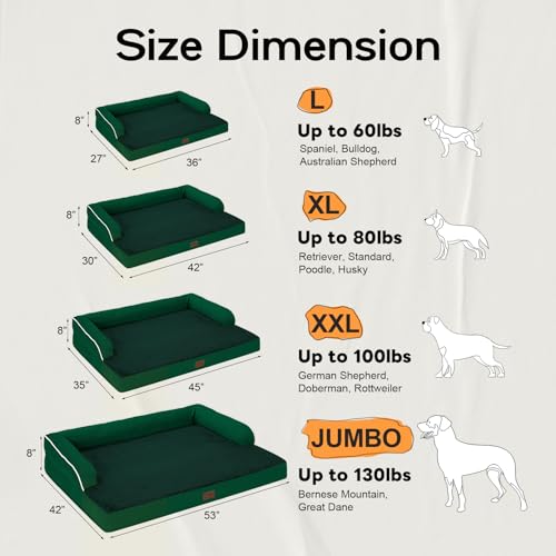 Large Dark Grey Orthopedic Dog Bed with Removable Cover F531354