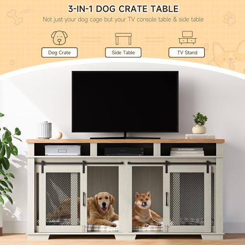71" Dog Crate with 3 Storage Drawers & Removable Divider N237611