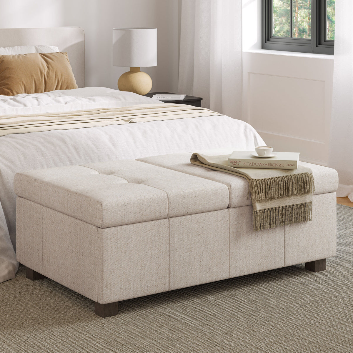 Double Storage Ottoman Bench V10090