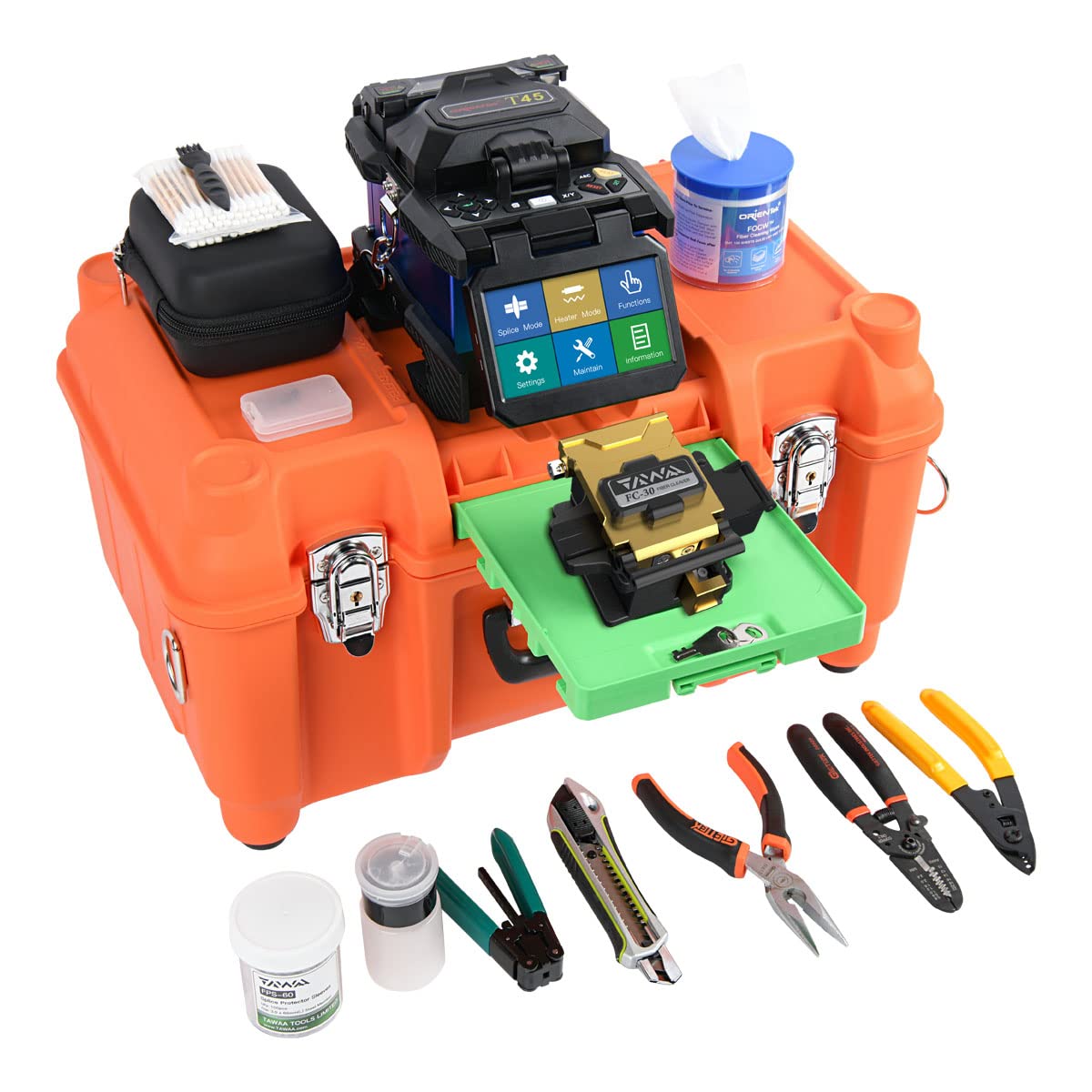 Optical Fiber Fusion Splicer Core Alignment Splicing Machine with Fiber Cleaver N72245