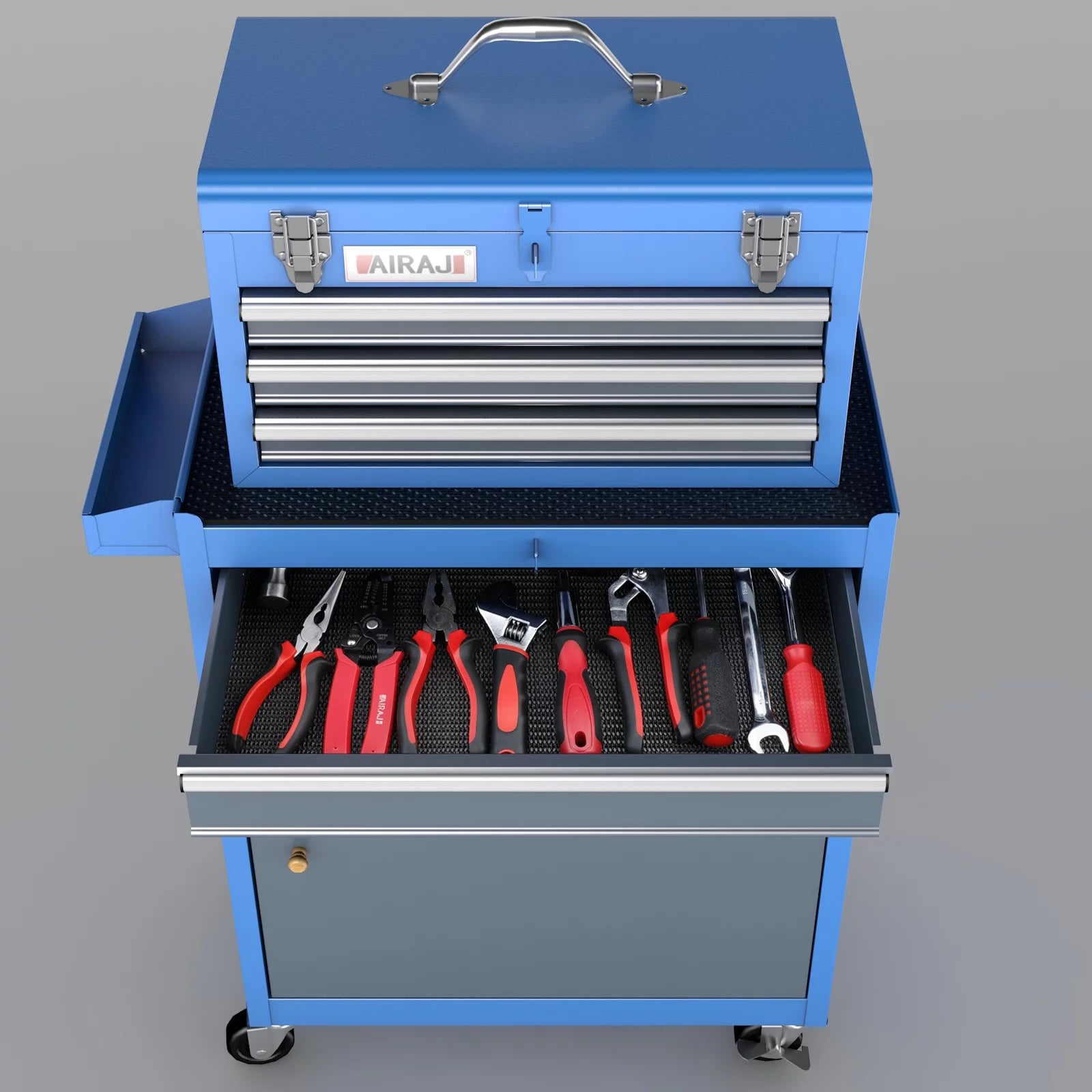 Trolly Tool Chest Rolling Tool Cabinet Detachable 4 Drawer with Adjustable Shelf Wheels M679