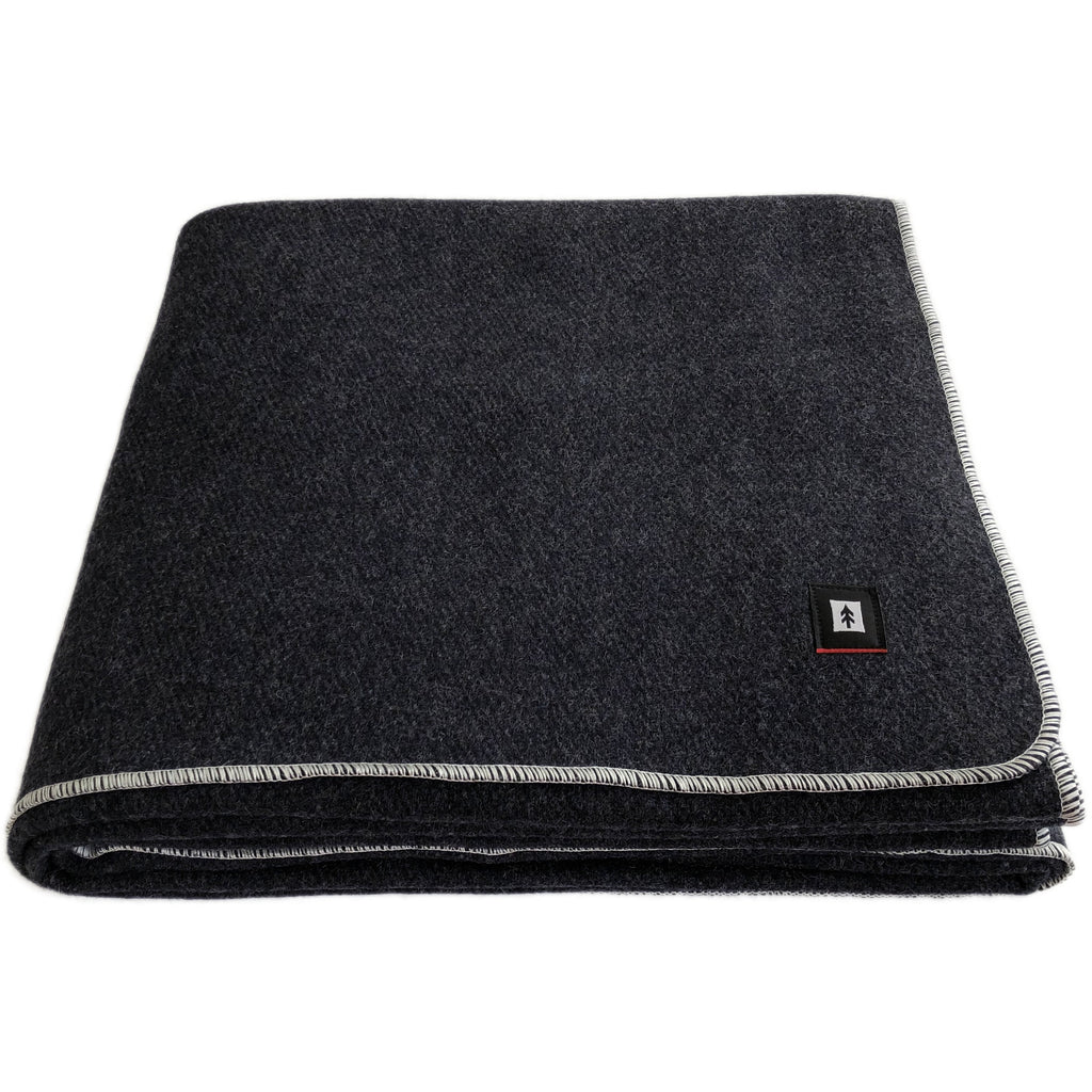 Charcoal 100% Wool Blanket Twin Size C468