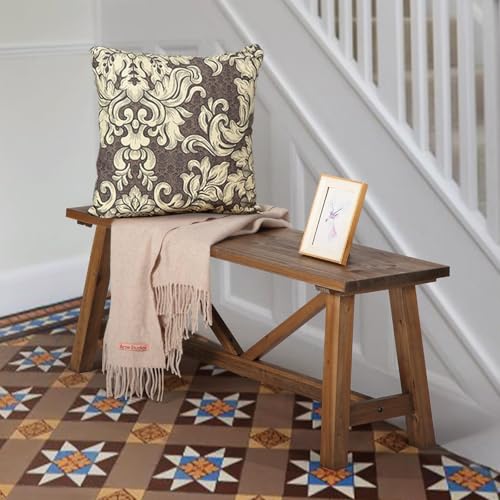 White Solid Wood Narrow Bench F360804