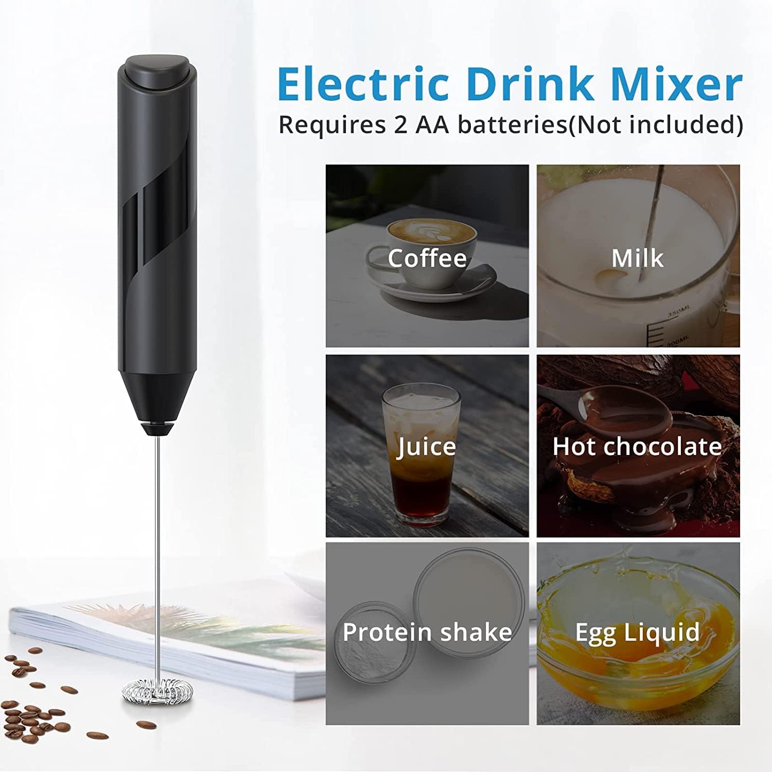 Black Electric Handheld Milk Frother S270759