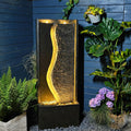 4.1ft Outdoor Water Fountain with LED Lights, Rusty Dark Gray R2364