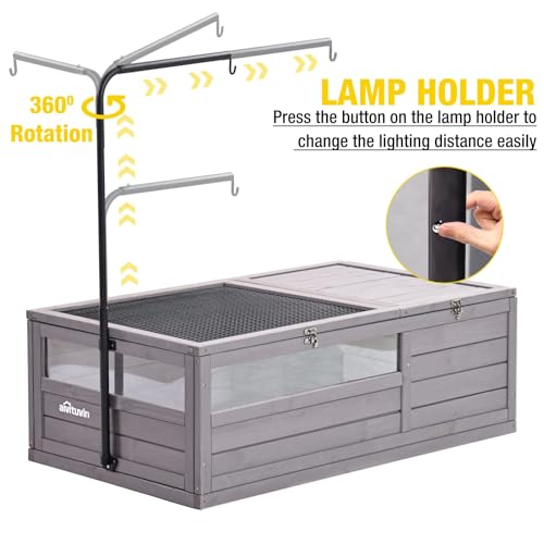 Wooden Tortoise House Large Tortoise Habitat Cage Indoor Tortoises Enclosure Reptile Cage Upgraded Weatherproof Bottom K3406