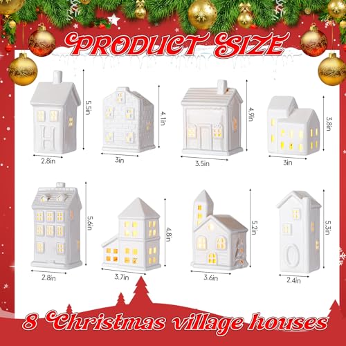 29 Pcs Ceramic Christmas Village Set with LED Houses R661