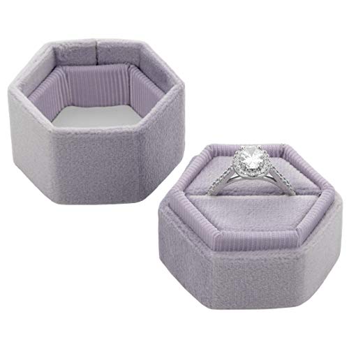 Lilac Velvet Hexagon Ring Box A967380