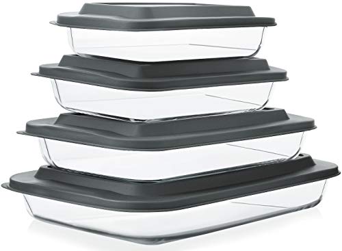 8-Piece Glass Baking Dish Set with Plastic Lids O83909