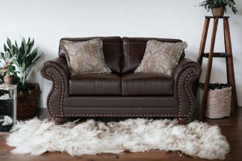 Brownie Faux Leather Sofa & Loveseat Set D5845