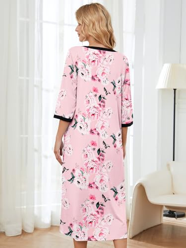 Moo Moo Nightgown House Dress Zip up Robes Long Lounge Dress House Coat P568
