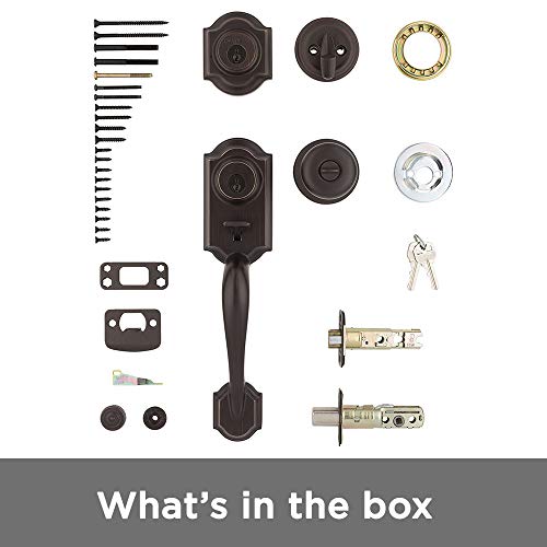 Polished Brass Front Door Lock Handle and Deadbolt Set D894