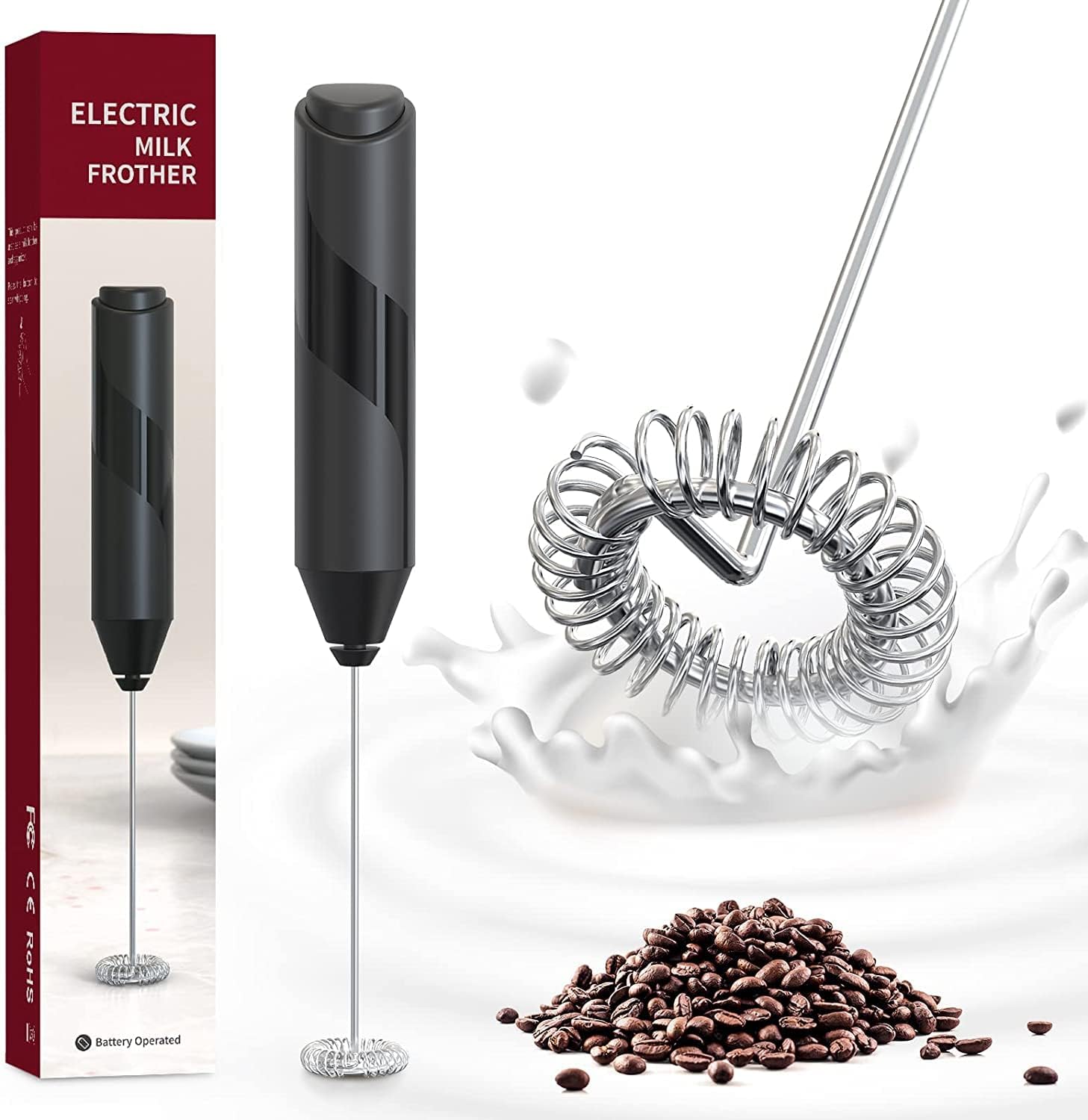 Black Electric Handheld Milk Frother S270759