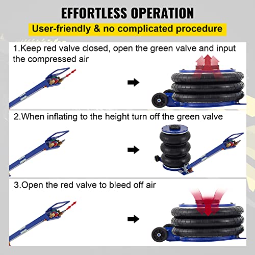 3 Ton Triple Bag Air Jack with Adjustable Long Handle P47108