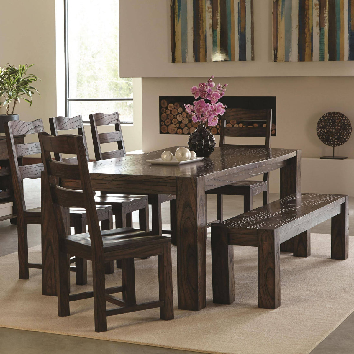 Dark Brown Dining Bench G768