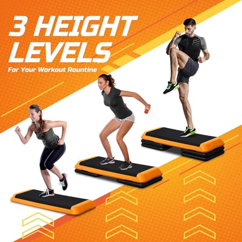 Adjustable Aerobic Step Platform with 4 Stackable Risers T764