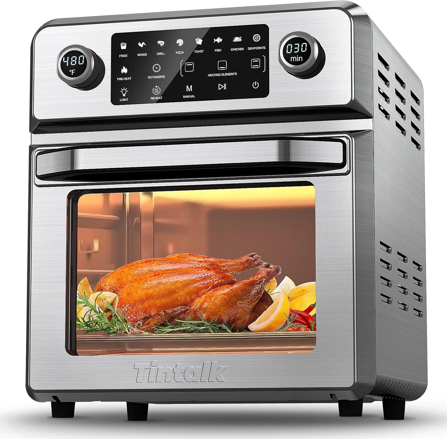 16-Quart 10-in-1 Air Fryer Toaster Oven Combo with Rotisserie Q98622