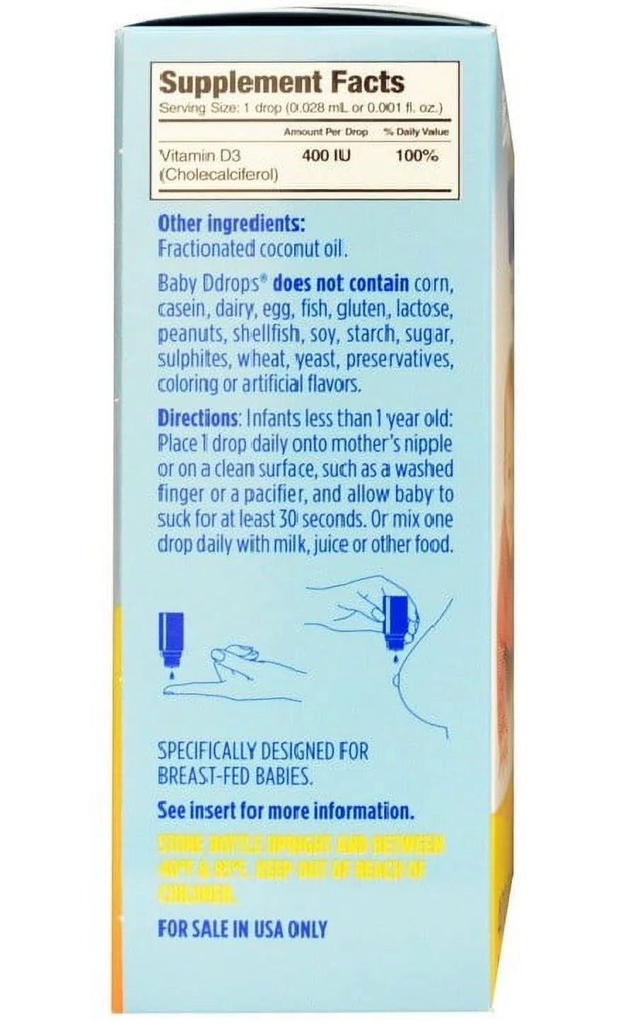 Liquid Vitamin D3 400 IU/Drop, 90 Drops-3 Pack W7762