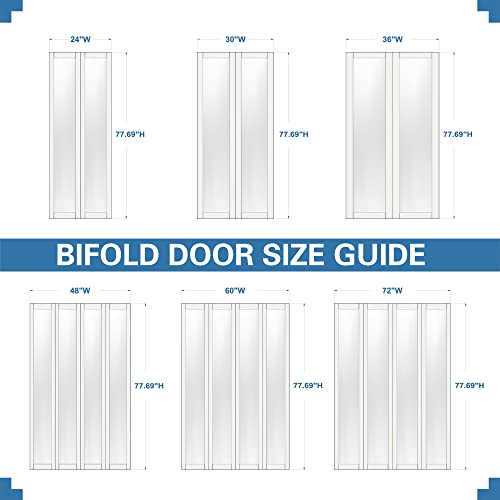 Bi-Fold Mirrored Door 30" x 80" with Hardware Kit U9543