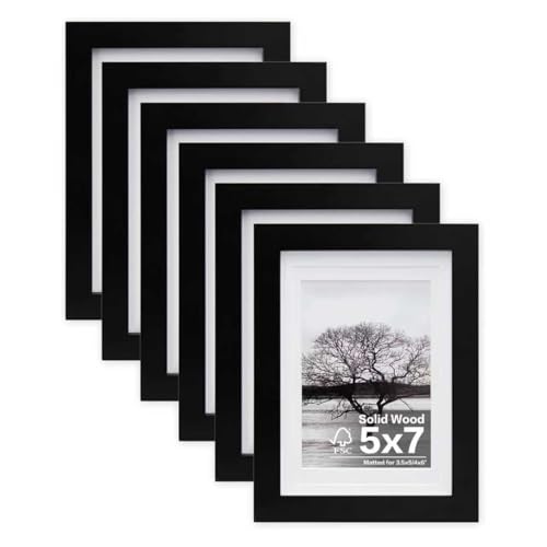 White 8x10 Picture Frames Set of 6 Solid Wood Plexiglass D630