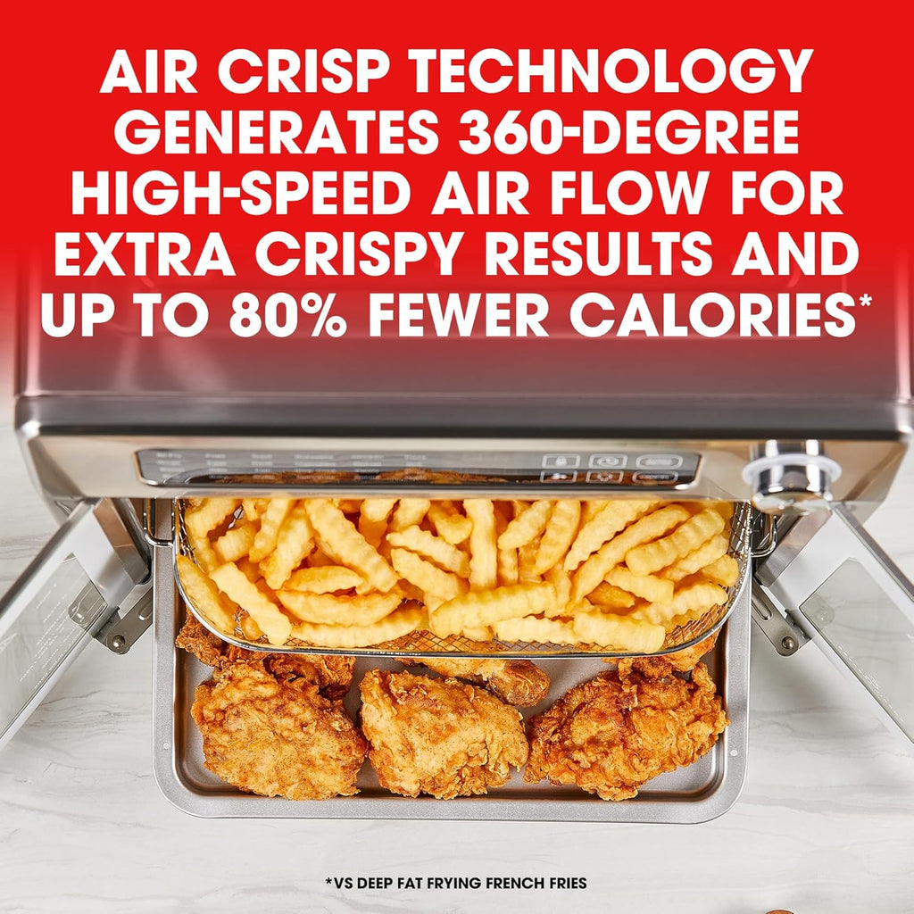 26 QT Extra Large Air Fryer Convection Toaster Oven with French Doors Stainless Steel S282717