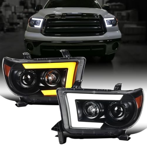 Black Projector Headlights Pair for Toyota Tundra Sequoia T8985