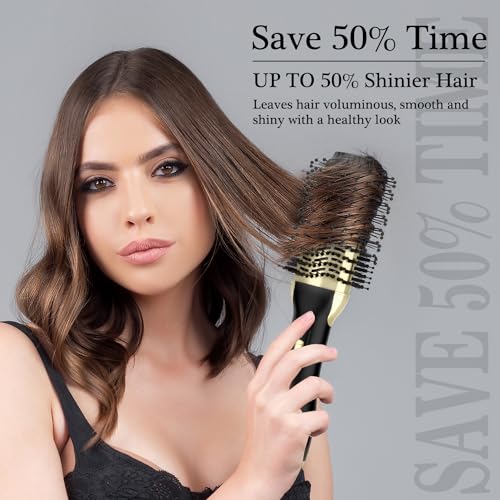 Hot Air Brush Blow Dryer Brush (Black, Red) N290457
