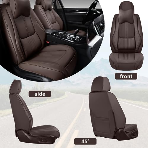 Black&Navy Waterproof Leather Car Seat Covers Full Set L807