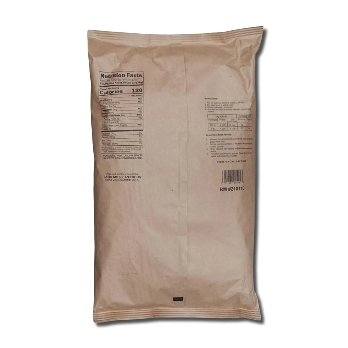 Dehydrated Potato Slices 5 Pound Bulk Bag B78365
