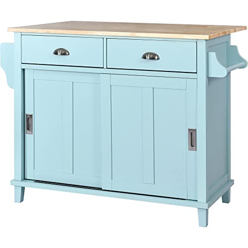 Black Rolling Kitchen Island with Drawers and Storage Cabinet V214415
