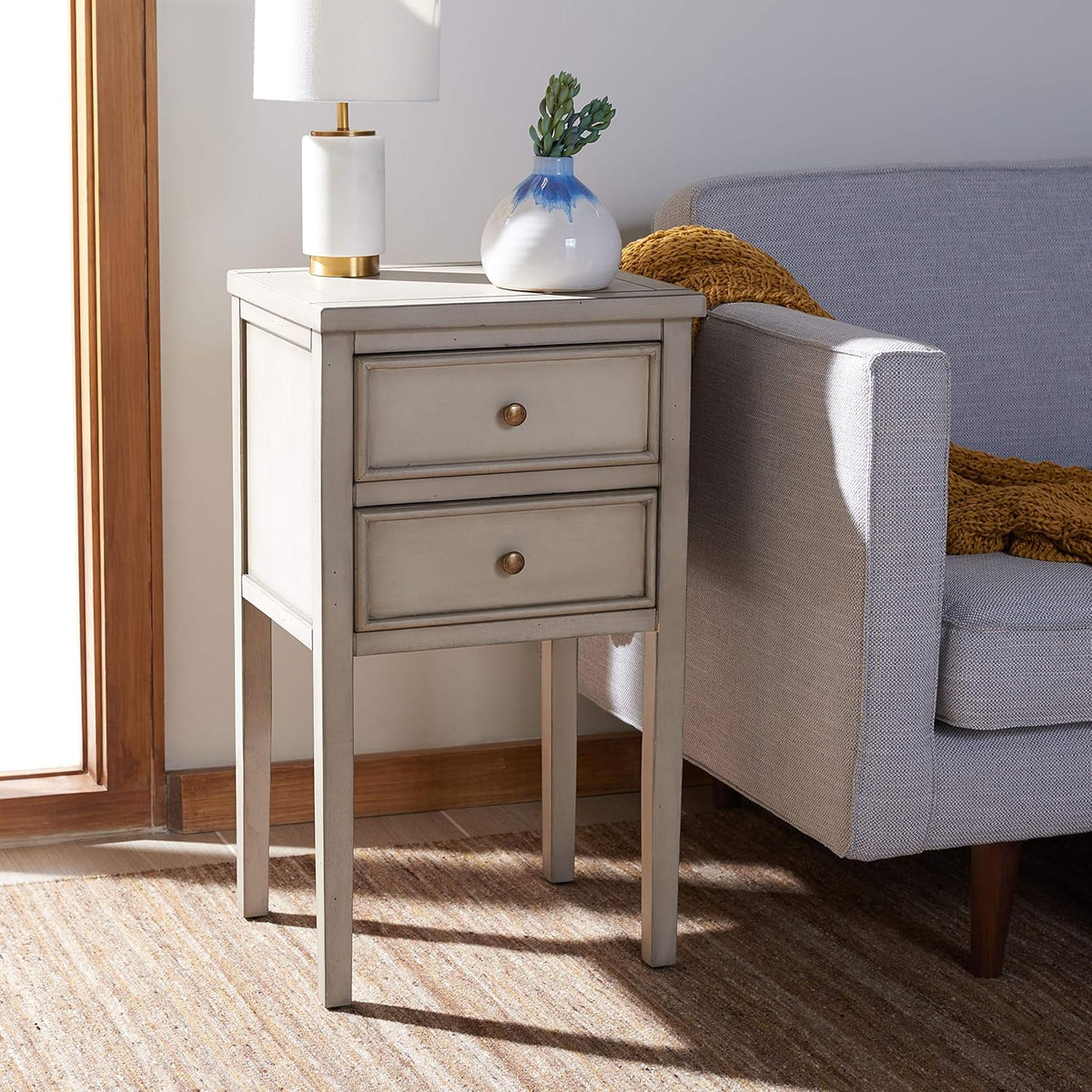 French Grey End Table T607