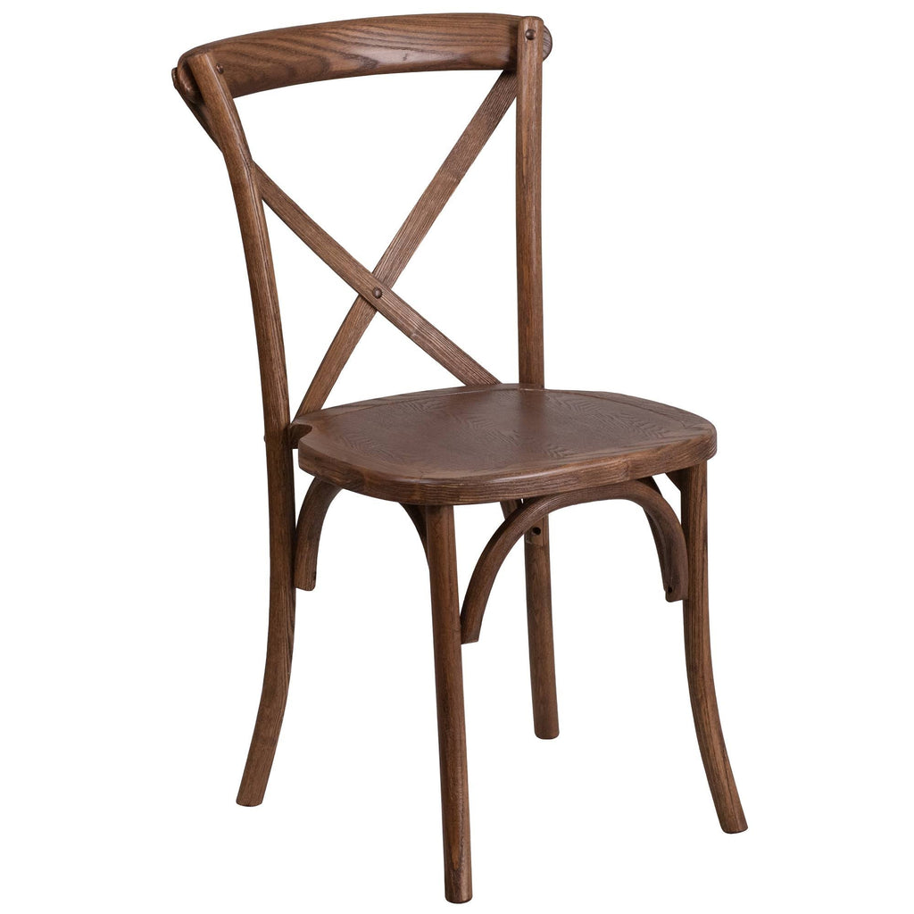 Brown Pecan Stackable Cross Back Chair M517