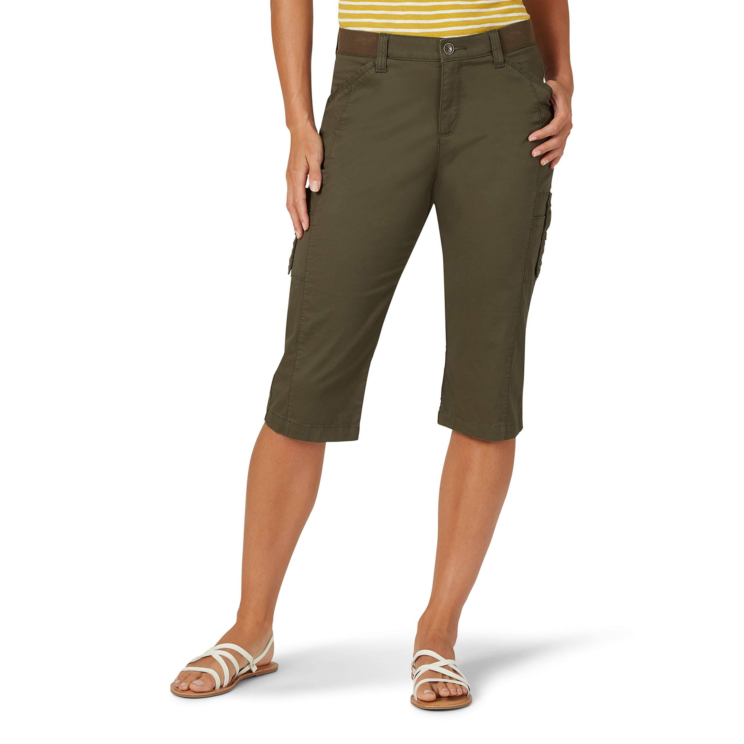 Green Relaxed Fit Cargo Skimmer Capris N738815