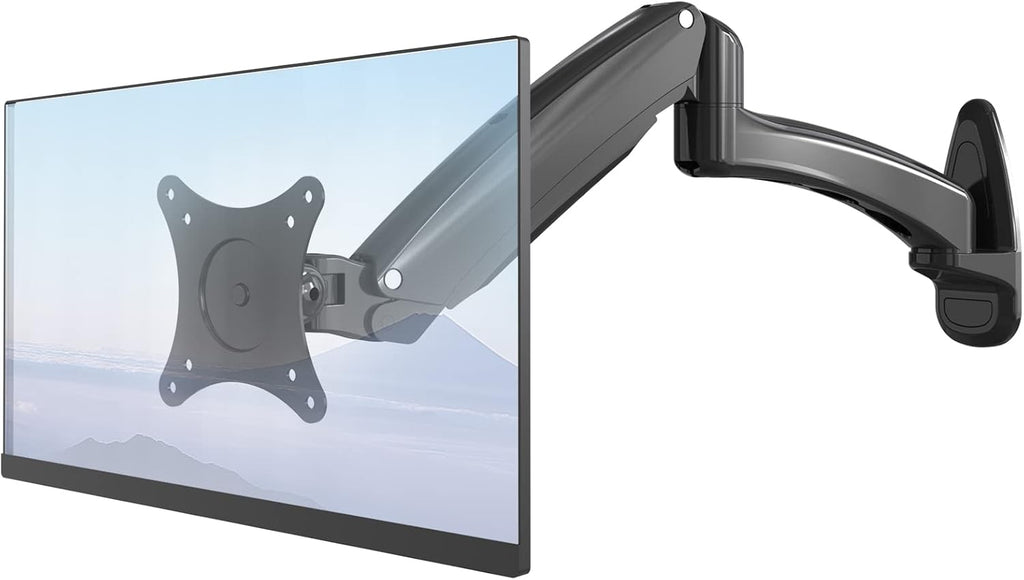 Single Wall Monitor Mount, Full Range Motion Wall Mounted Monitor Arm, Fully Adjustable PC Computer Wall Mount with Extendable Arm Fits up to 27" 13.2lbs Screens Max VESA Size 100x100mm Pack of 2 Y5075