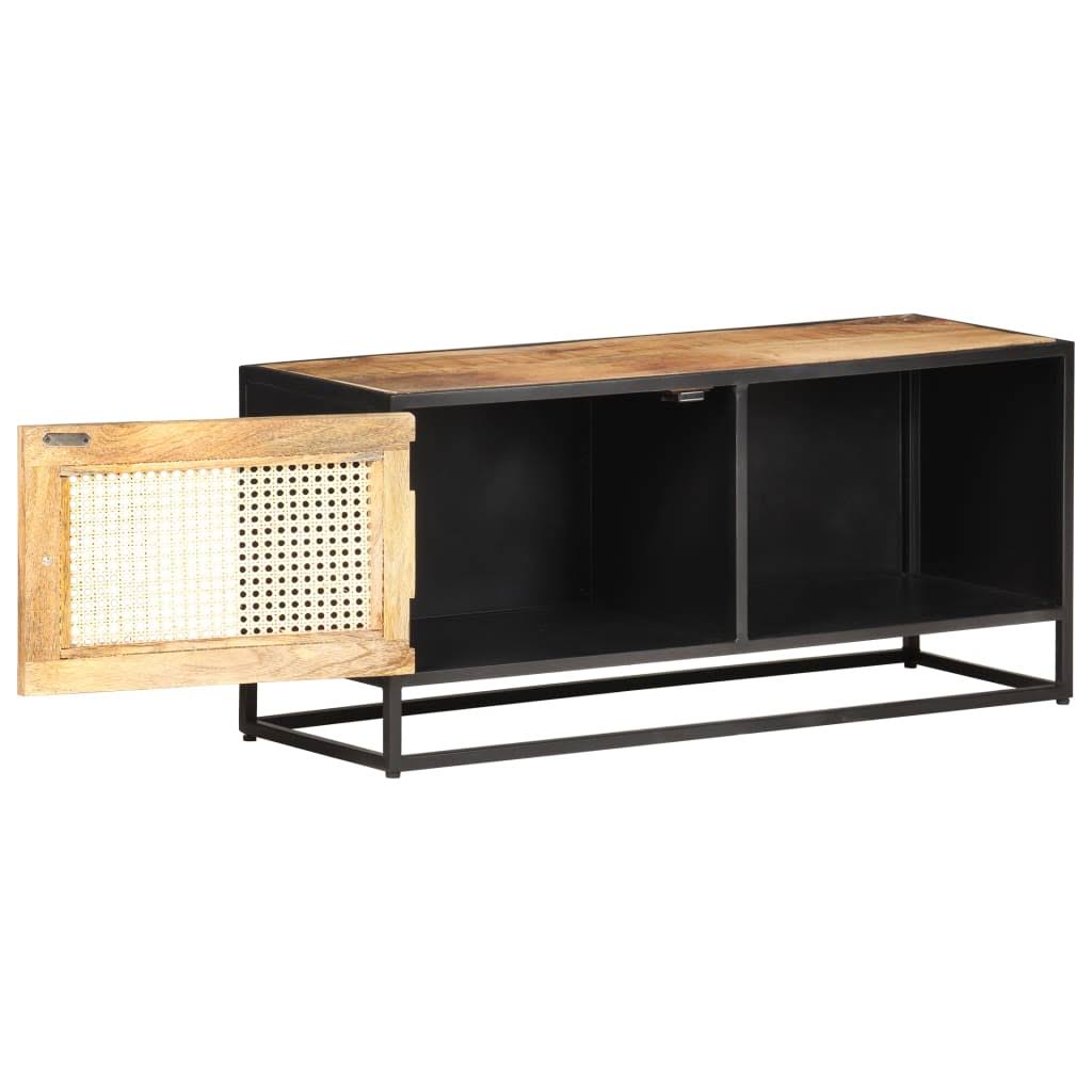 Rough Mango Wood and Natural Cane TV Cabinet G59013