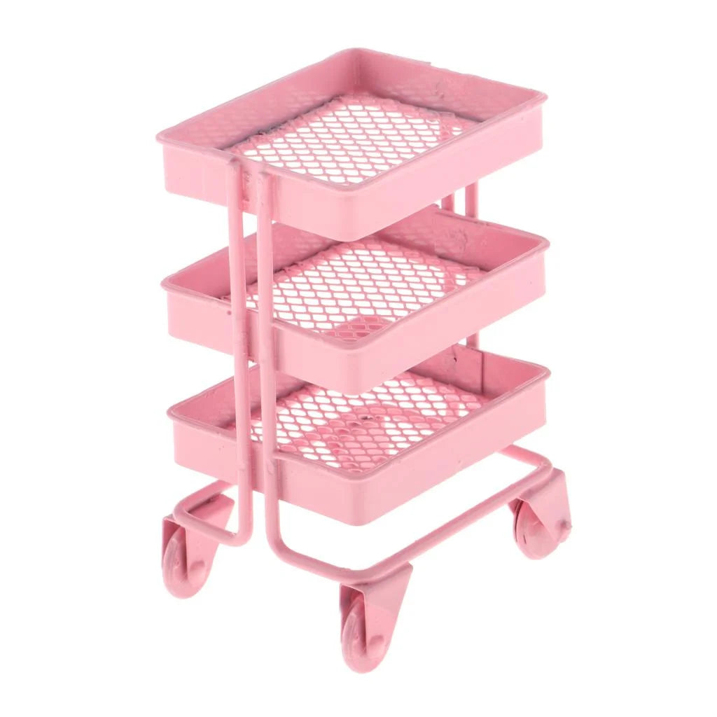 Mini 3 Tier Storage Shelf Dollhouse Decor Accessory O20400