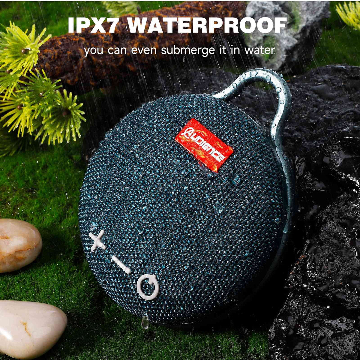 Blue 2 Pack Bluetooth Wireless Waterproof Speaker with Clip M86022