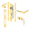 Brass Storm Door Mortise Lock with 6-3/4x22 Screw Holes F63175