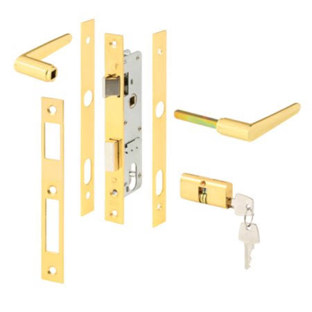 Brass Storm Door Mortise Lock with 6-3/4x22 Screw Holes F63175