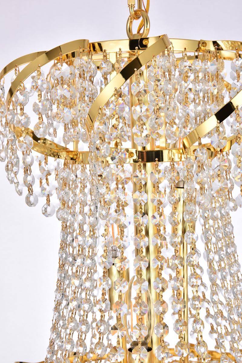 11 Light Gold Chandelier Clear Crystal J31549