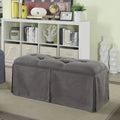 Grey Solid Wood Storage Bench O819