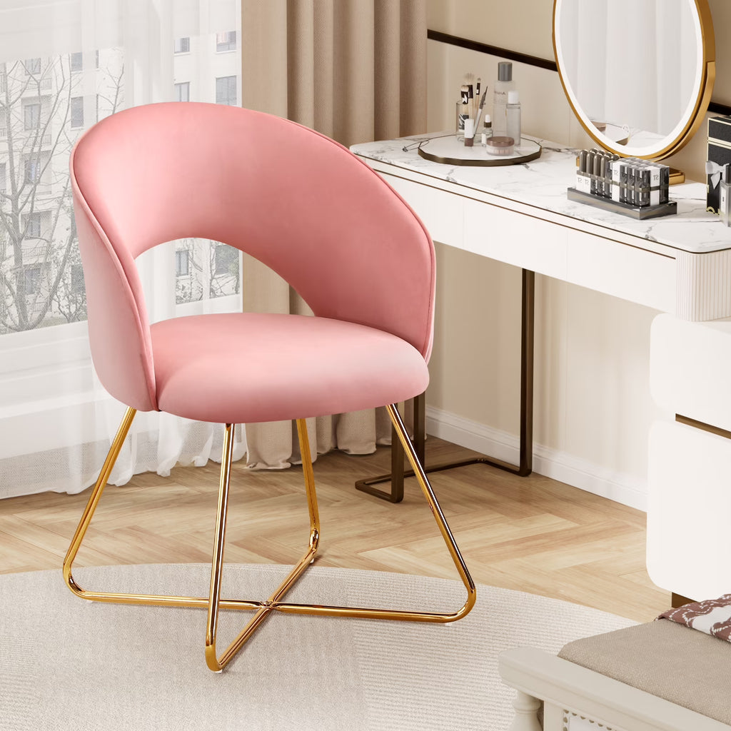 Pink Velvet Upholstered Accent Chair K741243