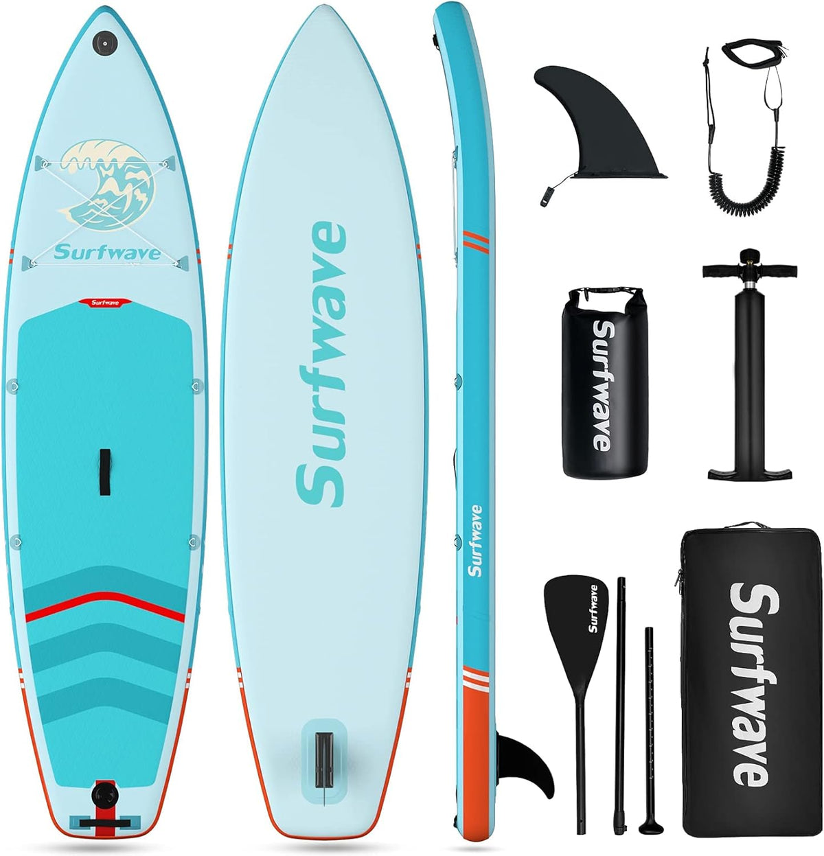 10'8''×33''×6'' Extra Wide Inflatable Paddle Board with Camera Mount O40029