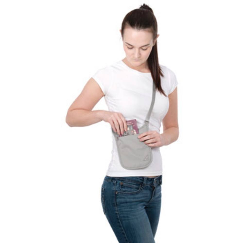 RFID Neck Pouch - Grey J1815
